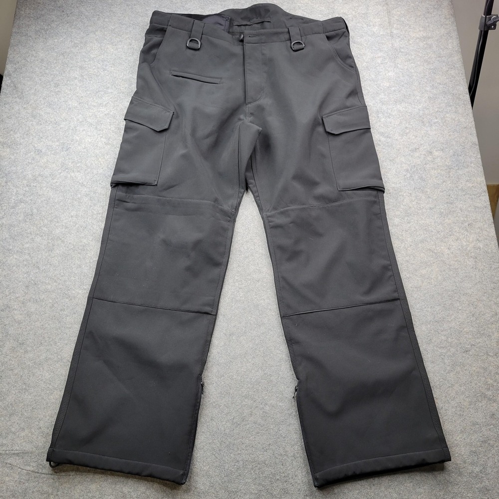 MIL-TEC Pants Mens XL 42x32 Black Snow‎ Ski Insulated Cargo Fleece Lined Winter